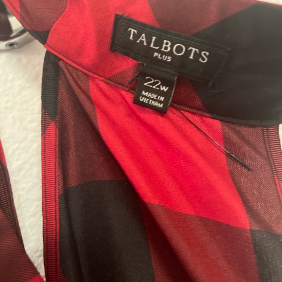 Talbots Red and Black Checkered Sleeveless Top - Picture 4 of 10